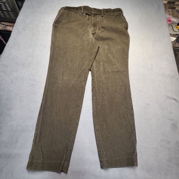 Orvis Corduroy Pants Mens 39x31 Brown Straight Leg Distressed - Picture 1 of 9